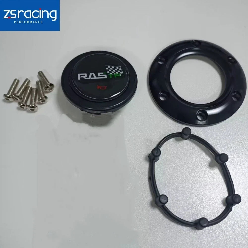 Aluminum Black Steering Wheel Horn Button Center Cap 6 Hole