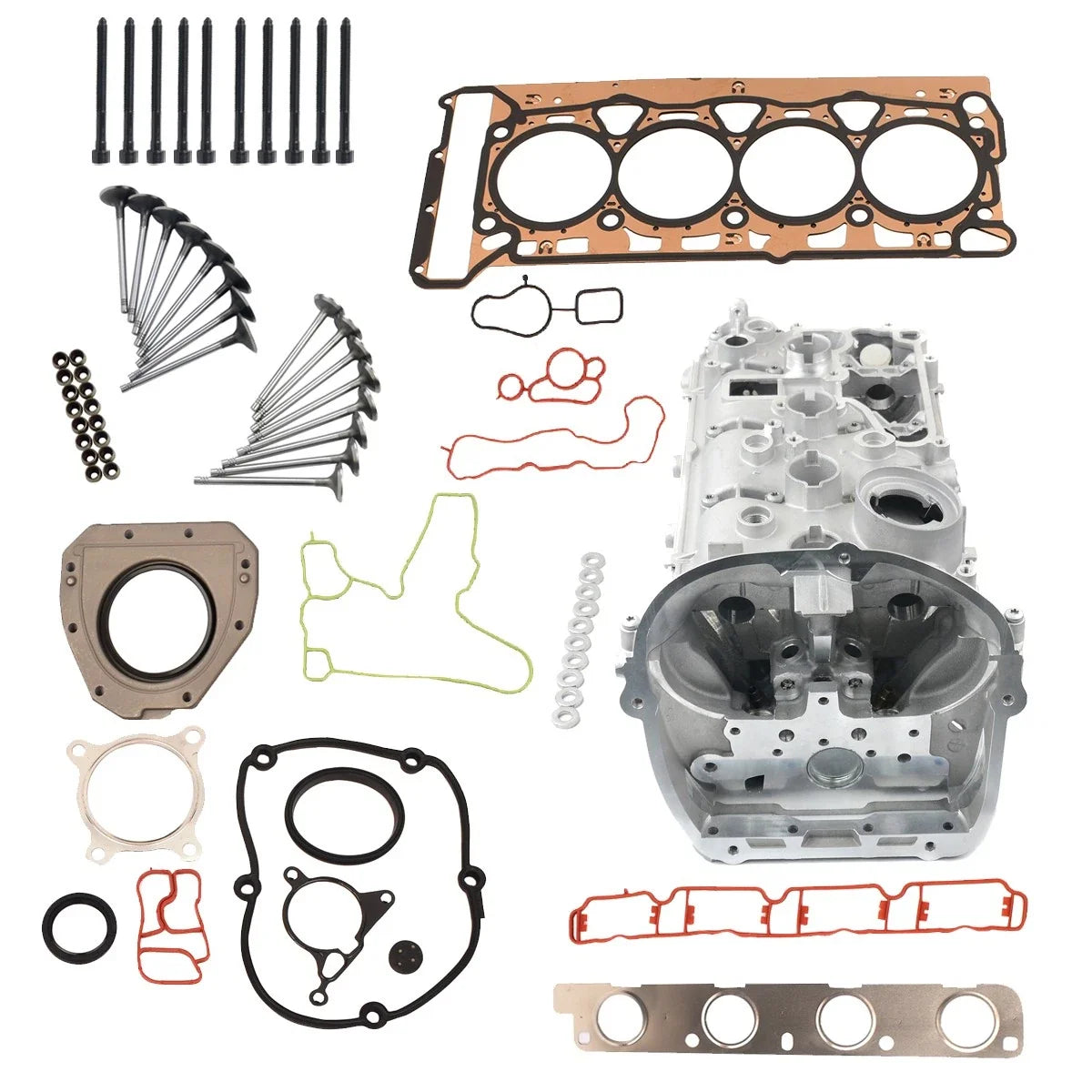 Cylinder Head, Gaskets & Valves Set for VW Passat Audi A3 TT 2006-2013