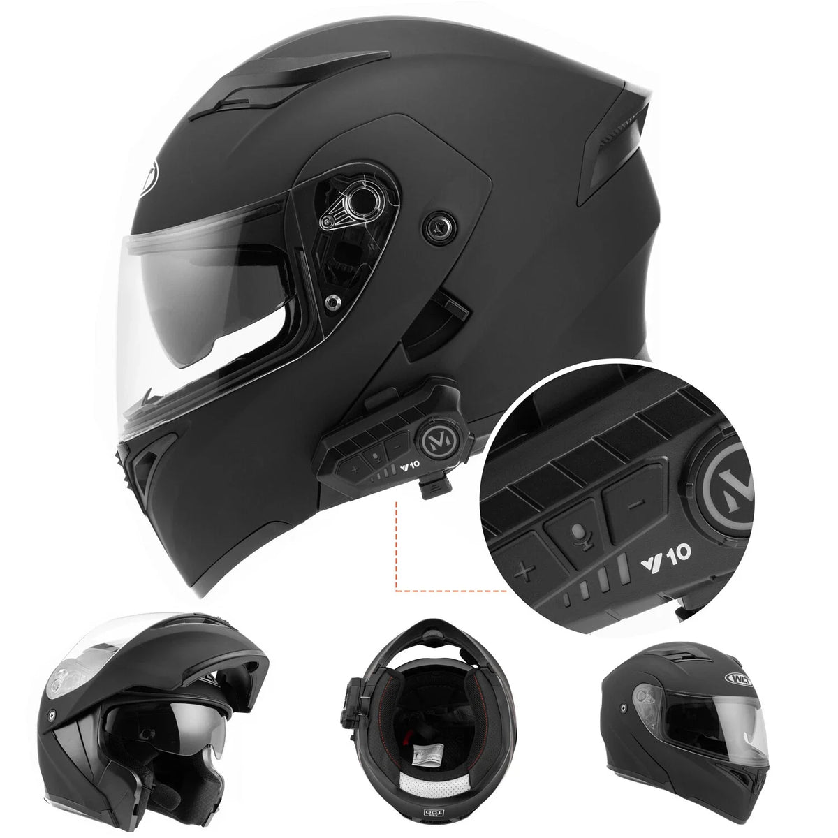 Bluetooth Full Face Motorcycle Helmet for DOT M-XXL