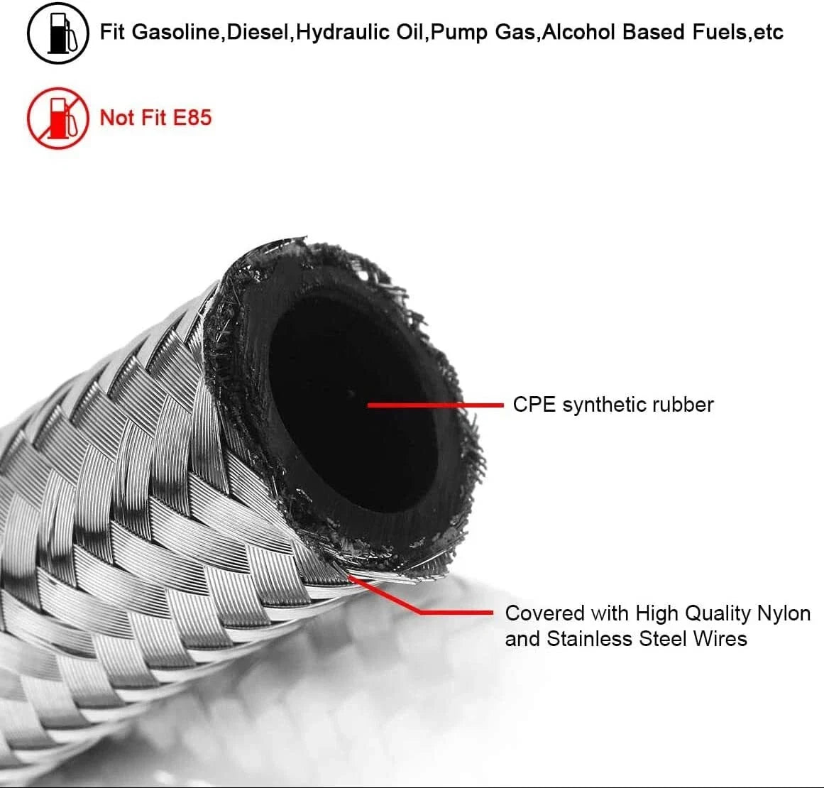 CPE Oil Fuel Line AN6 Swivel Hose End Fitting Kit - 10FT