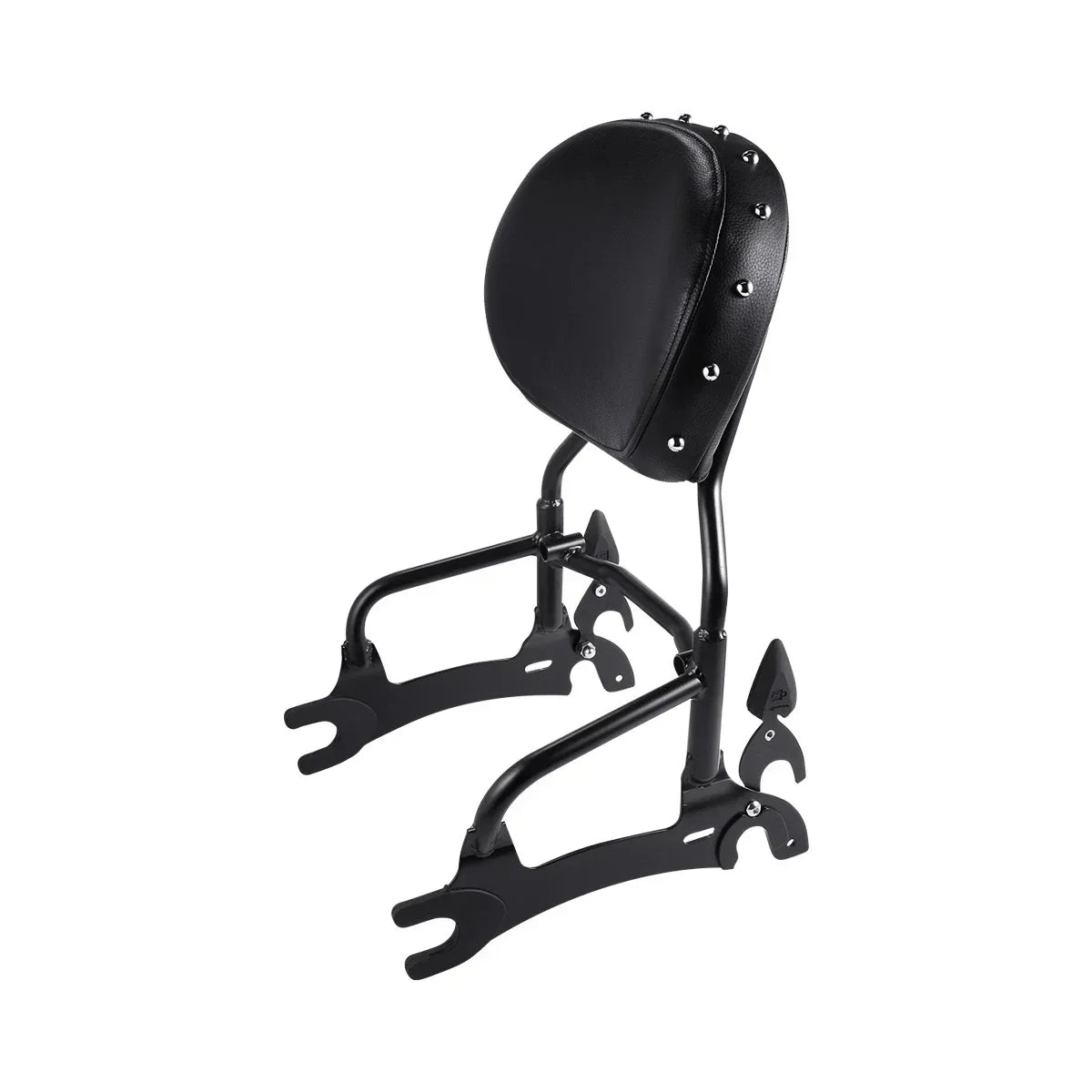 Black Sissy Bar Backrest & Mount Spools 12" for Indian Classic 2014-2018