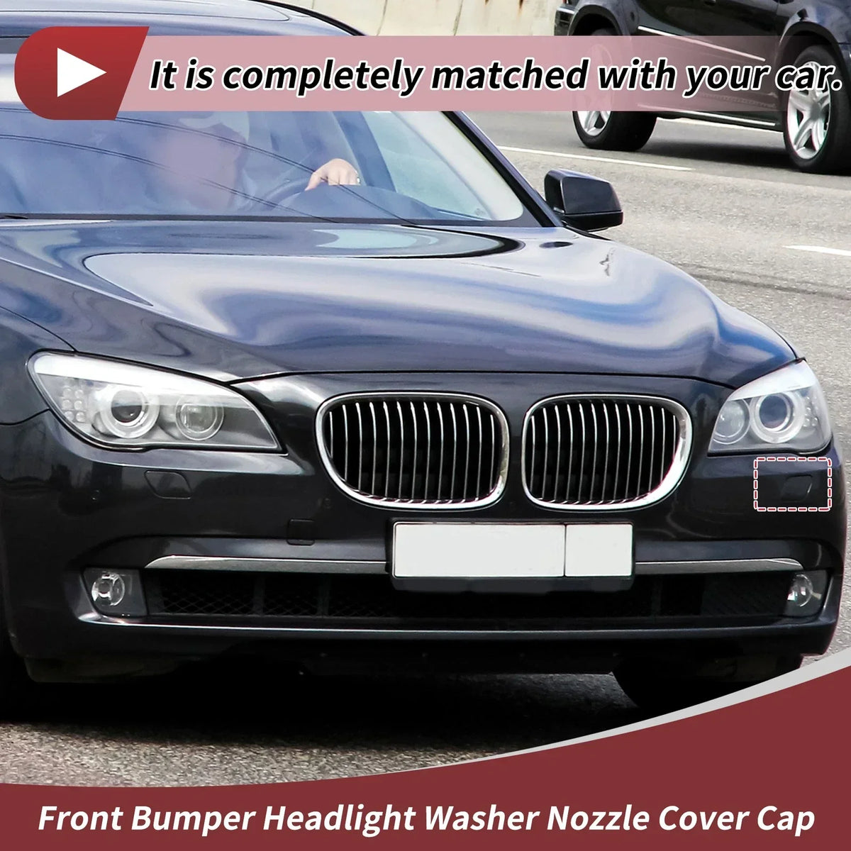 Front Left Black Washer Nozzle Cover Cap for BMW 740i 2013-2015