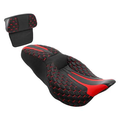 Driver Passenger Seat with Backrest for Harley Electra 2014-2023