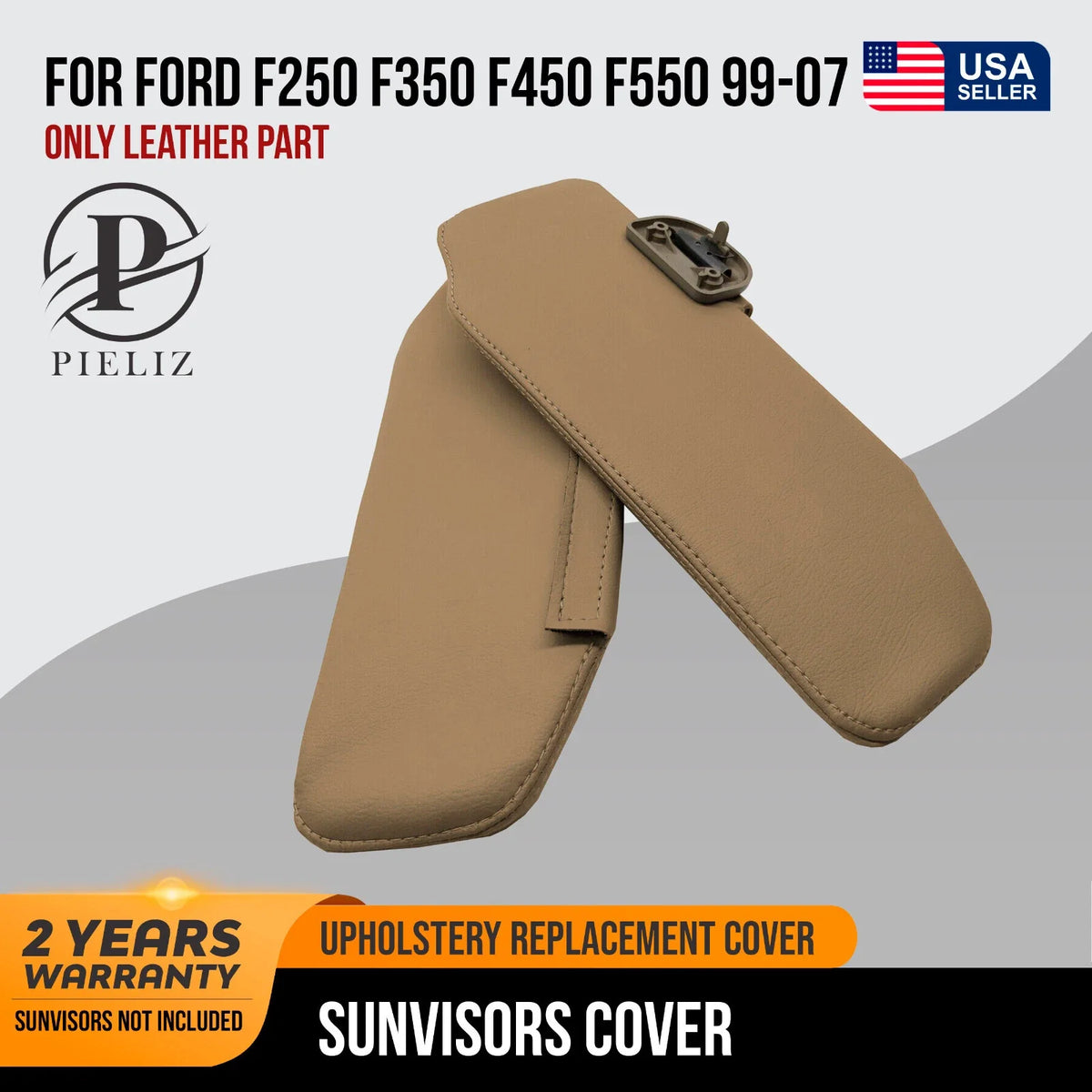 Sunvisors Extension Covers for Ford F250 F350 F450 (1999–2007) Leather