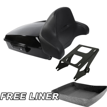 Mount Rack for Chopped Trunk with Backrest Pad - Harley Touring Glide 2014-2025
