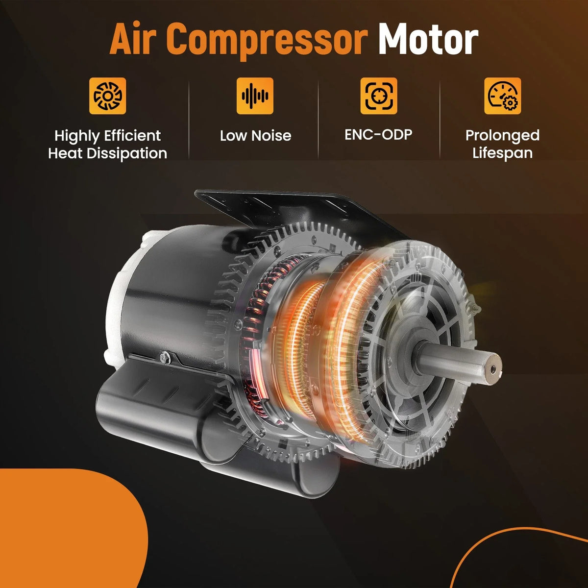 Air Compressor Electric Motor for Various Models (3450RPM, 7/8" Shaft)