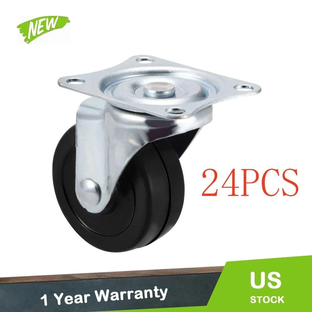 Set of 24 Heavy Duty 2" Swivel Caster Wheels for Diverse Uses