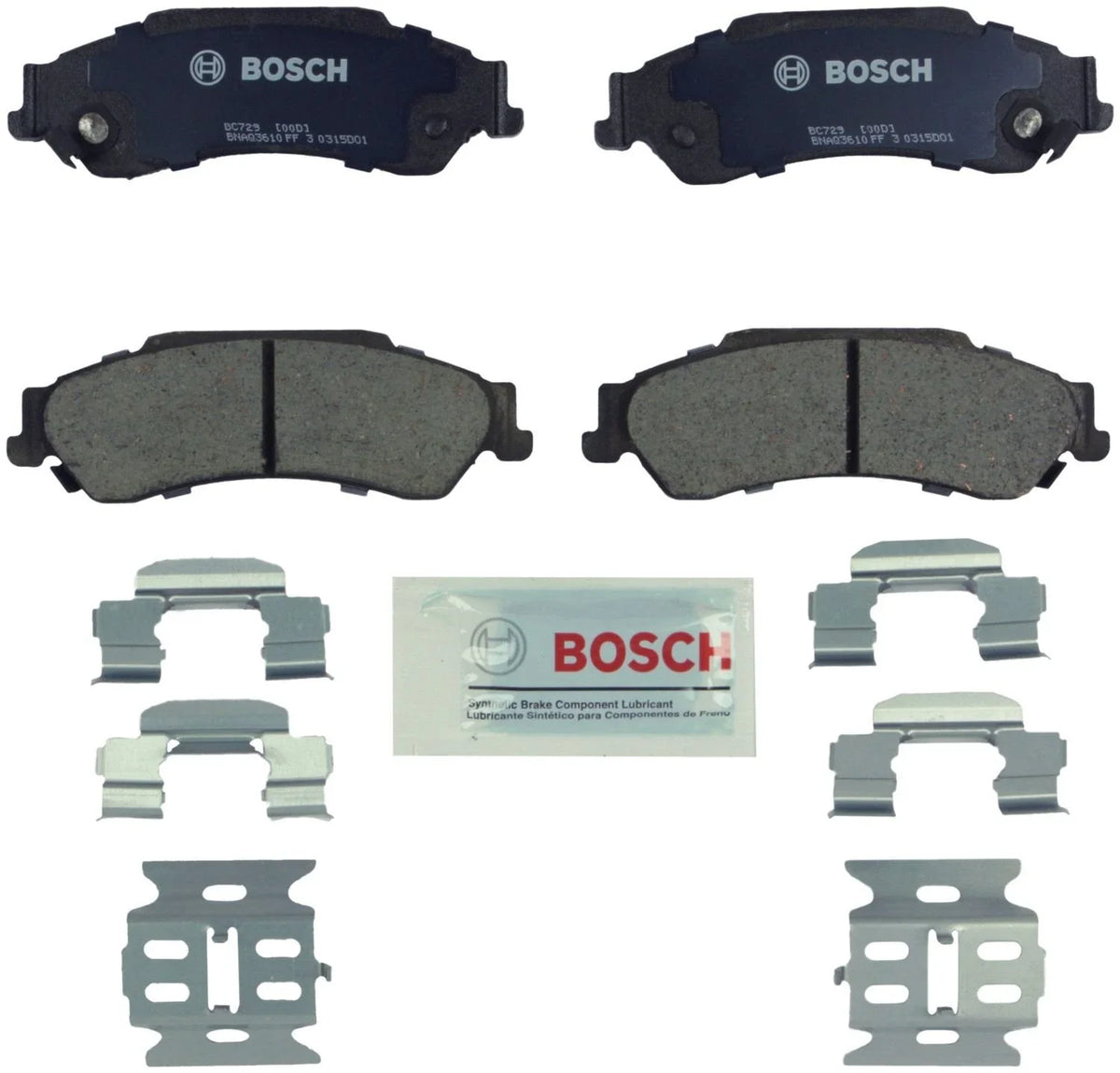 Bosch Rear QuietCast Ceramic Brake Pads w/ Hardware for
