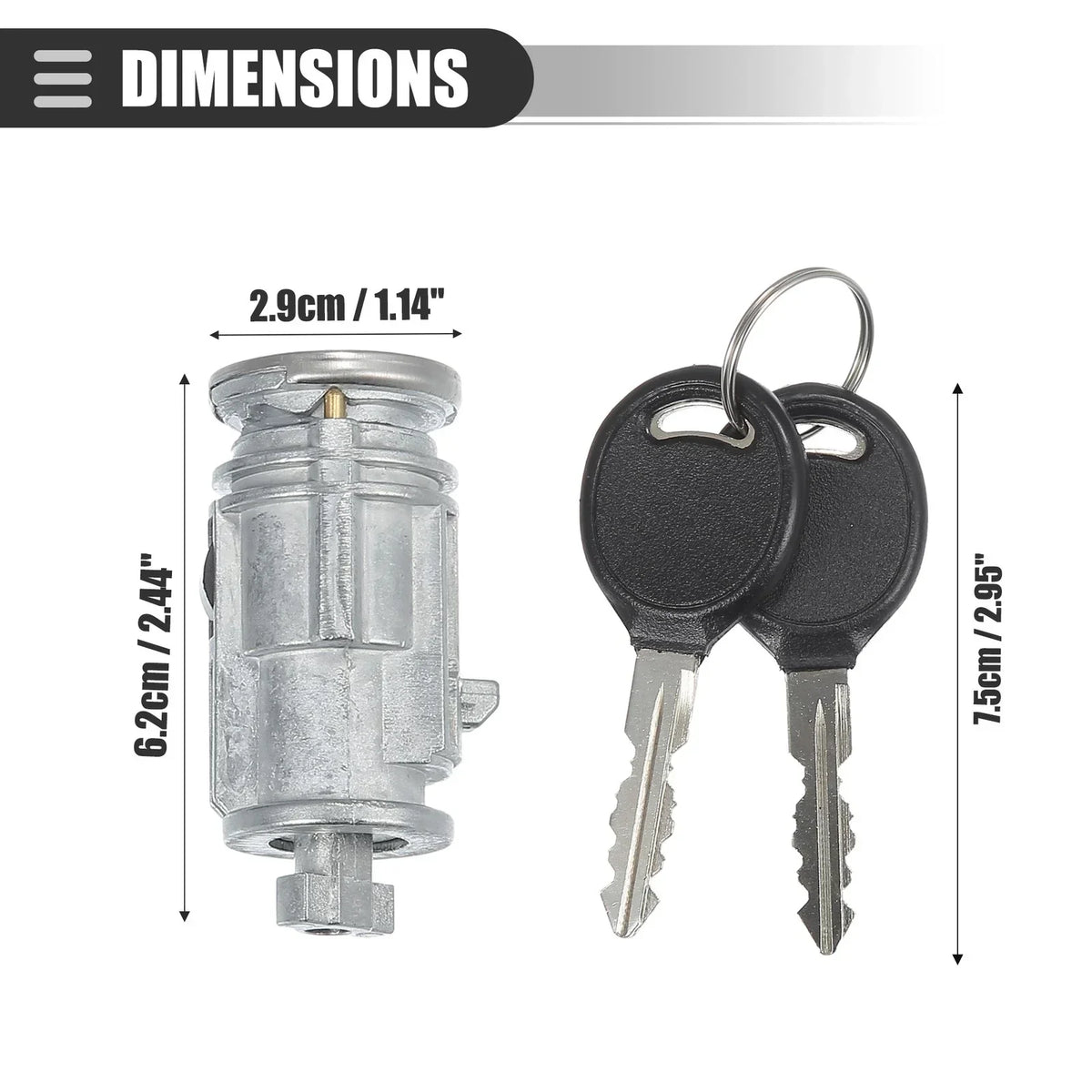 Ignition Switch Lock Cylinder Set w/ 2 Keys for 2005-2011 Dodge Dakota