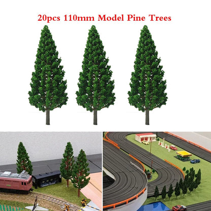 20pc Pine Trees for O Scale Model Railroad Landscape 11cm