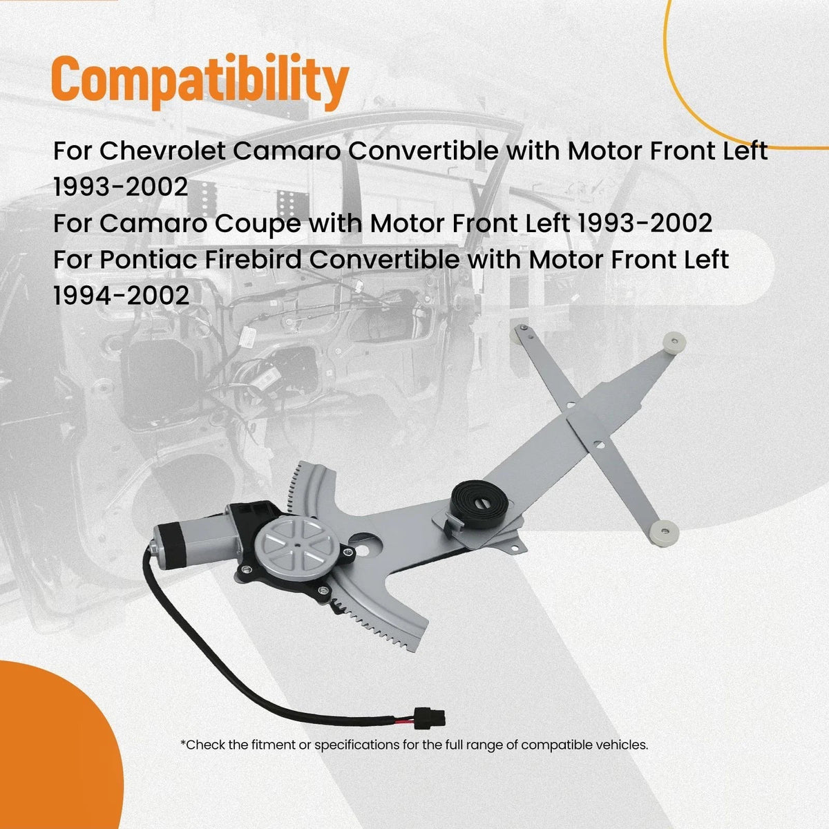 Front Left Window Regulator Electric for Camaro (1993-2002) 10432923