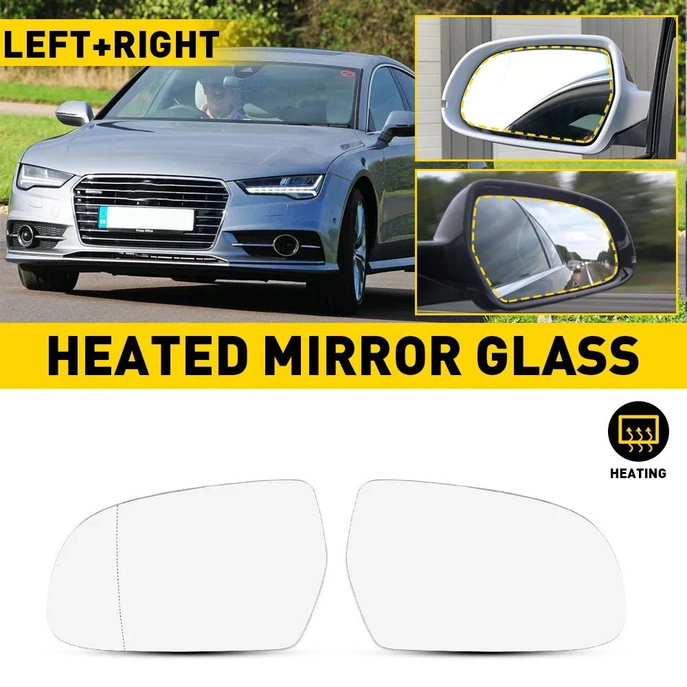 Heated Mirror Glass for Audi A5 (2010–2017) Left Right Driver Passenger Side