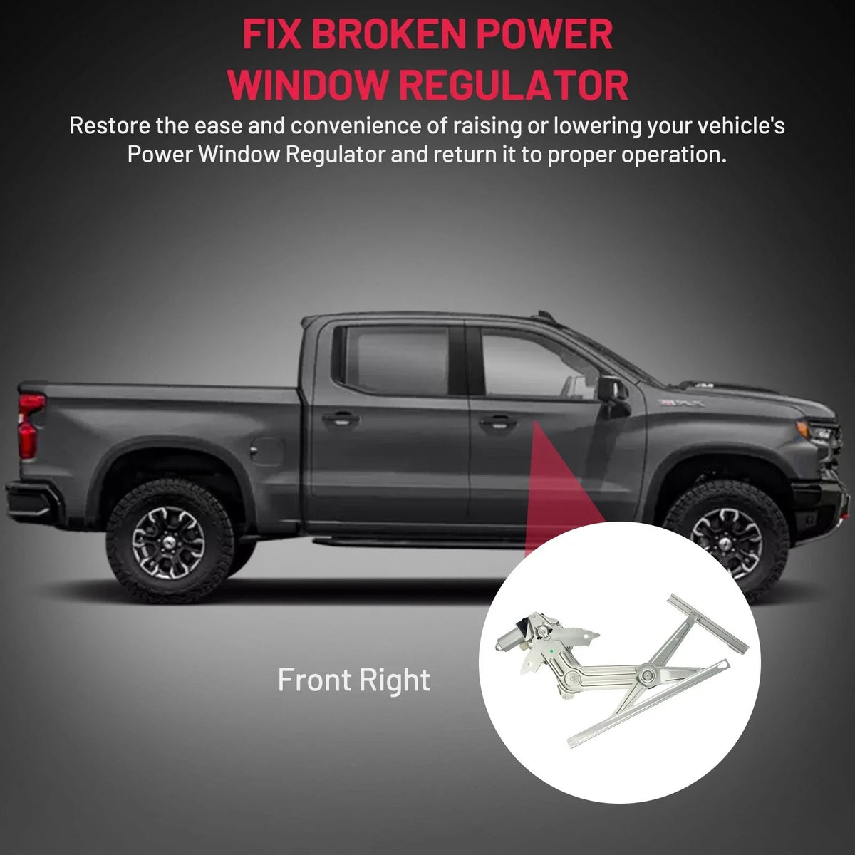 Front Window Regulator Assembly with Motor for Dodge Ram 5500 2008-2010