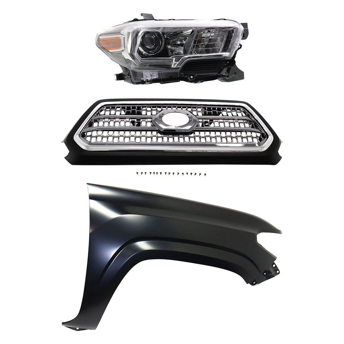 Grille Kit for Toyota Tacoma (2016–2017) with RH Fender & Headlight