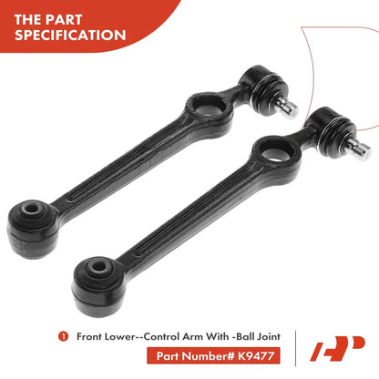 2X Front Control Arms with Ball Joints for Ford Festiva (1988-1993)