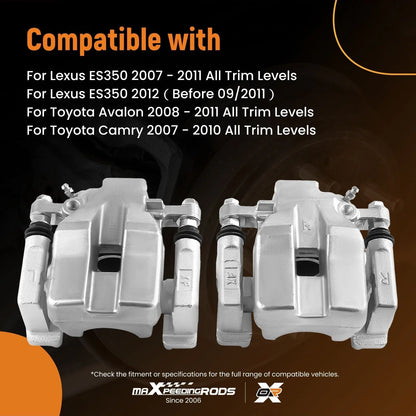 Pair of Rear Left & Right Brake Calipers for Camry, Avalon, ES350 (2010–2012)