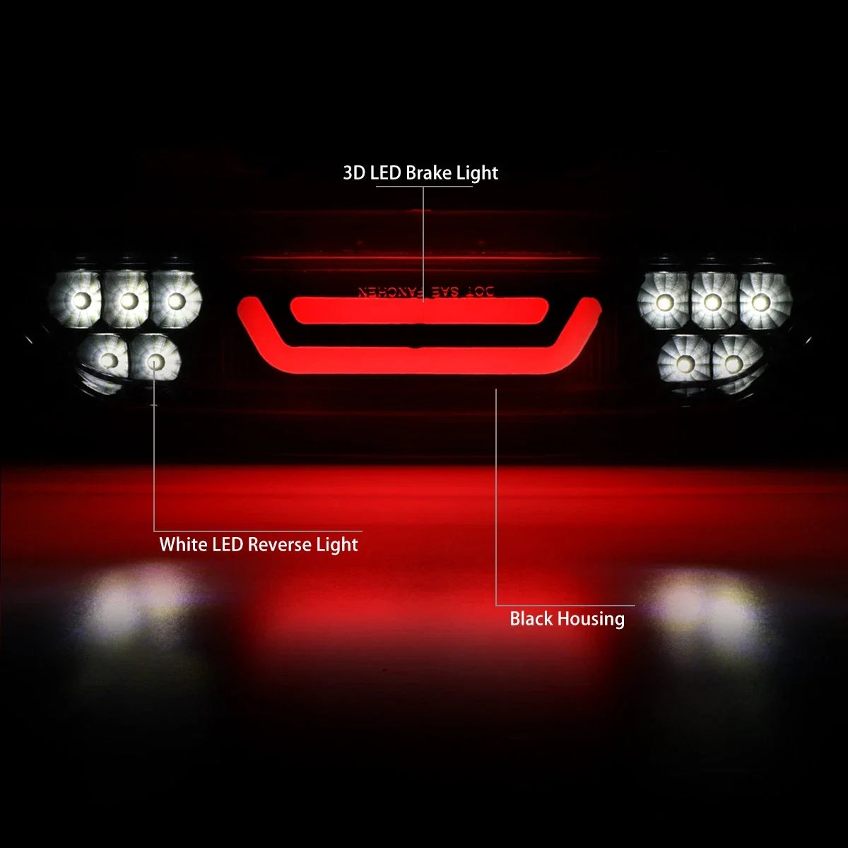 LED Bar Lower 3rd Tail Brake Light for Ford Mustang (2015–2018)