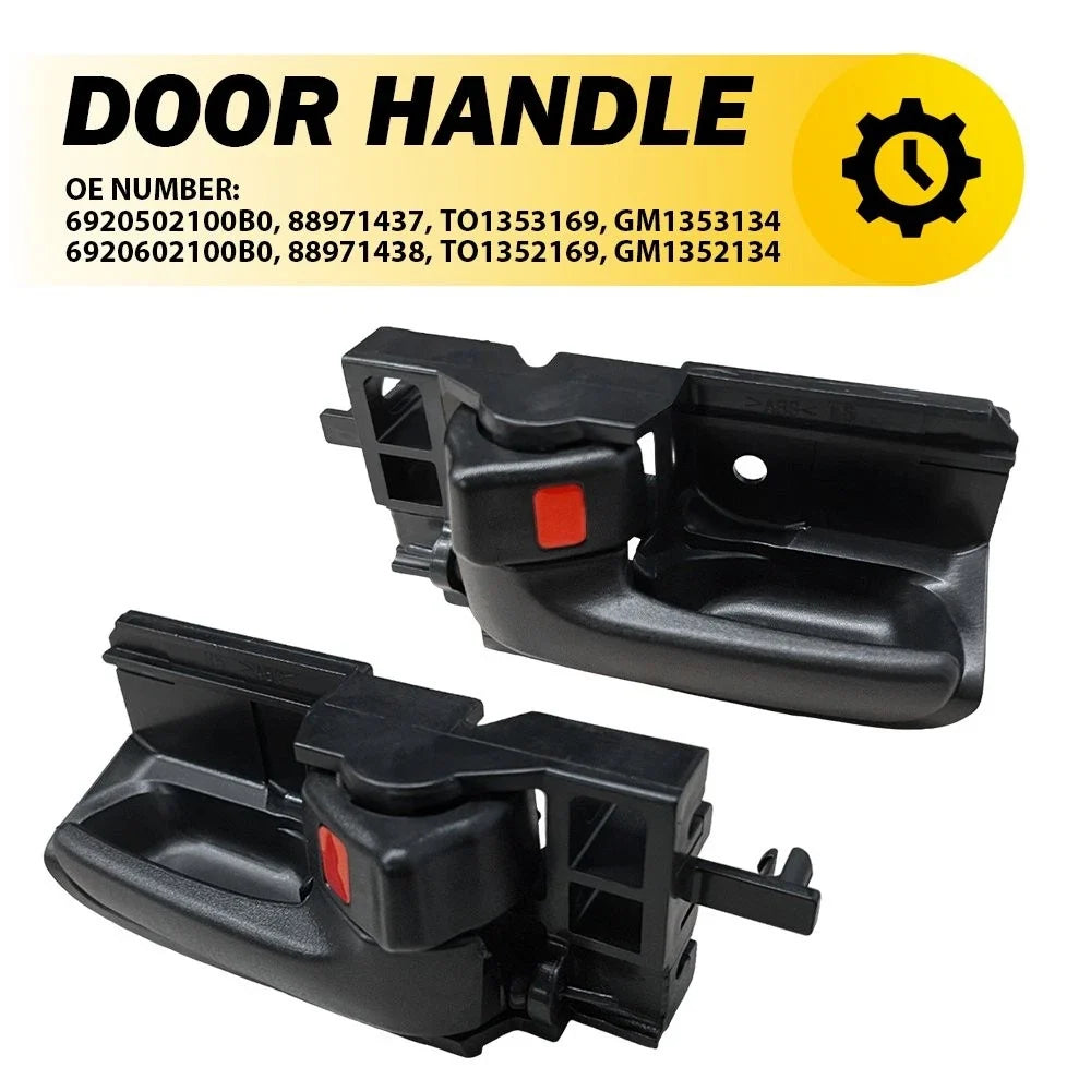 Set of 2 Inside Interior Door Handles for Toyota Corolla (2003–2008) Black