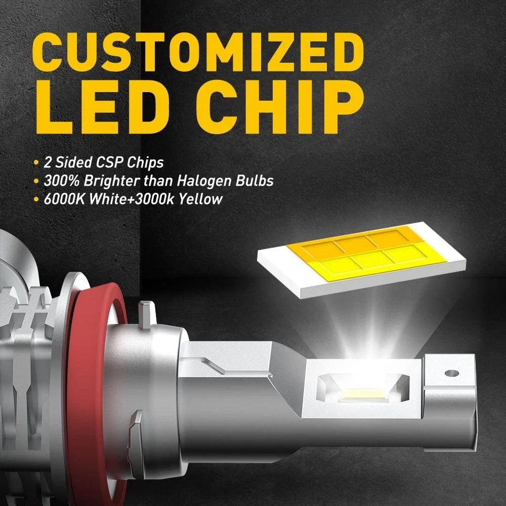 LED Fog Light Bulbs 2X H8 H11 Dual Color