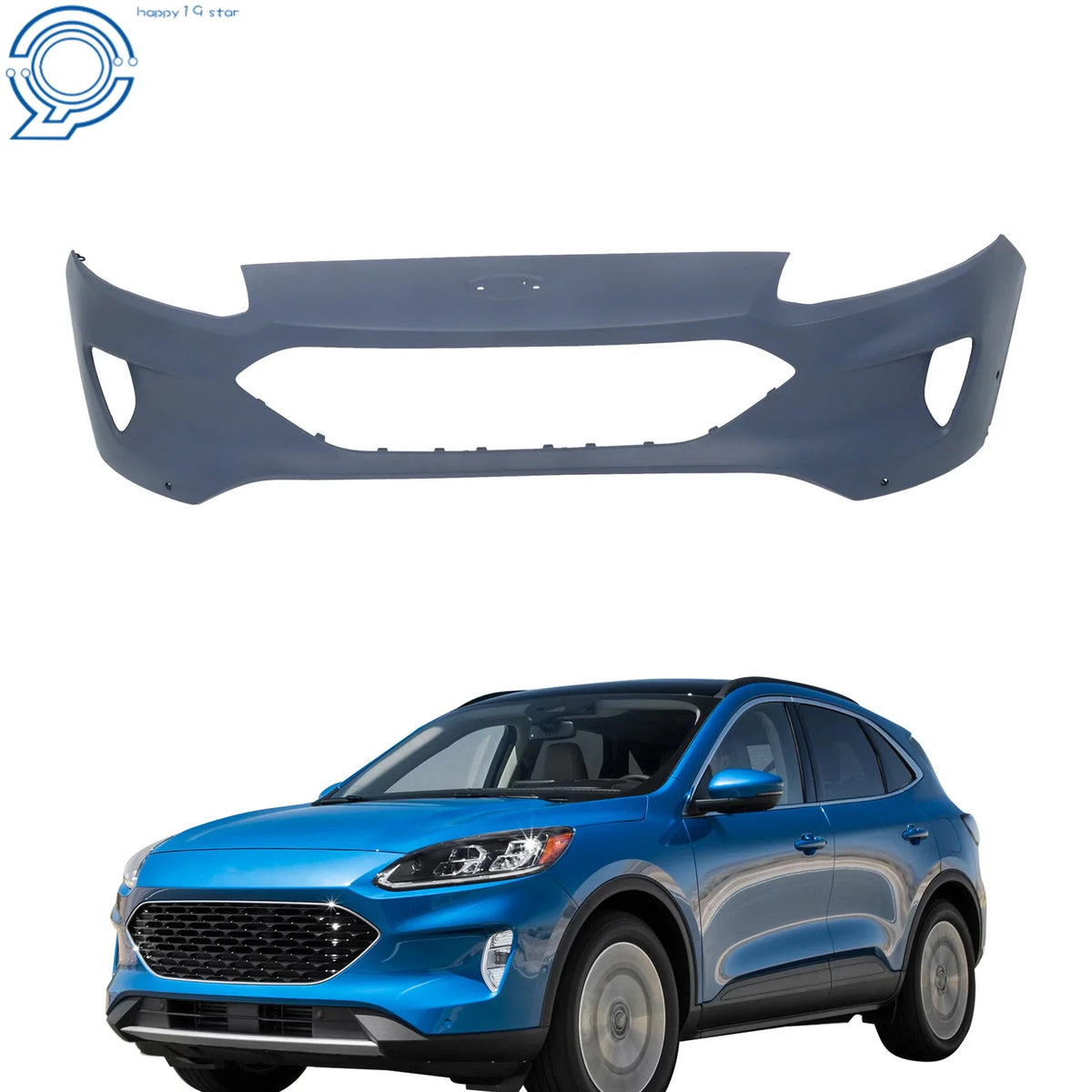 Front Bumper Cover for Ford Escape (2020–2022) with 4 Sensor Holes