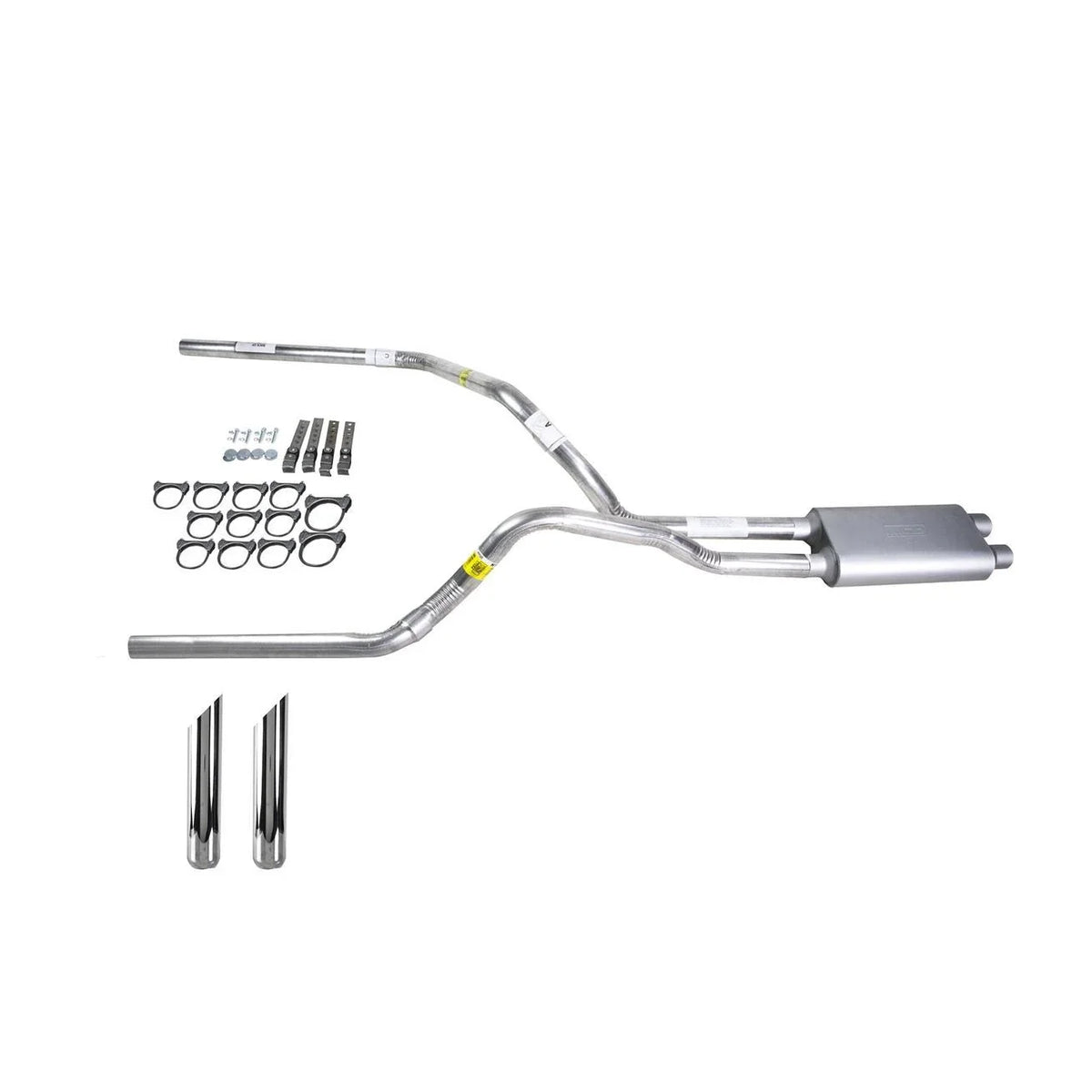 Dual Exhaust 2.5" Pipe & Flowsound Muffler with SW Tip for Silverado (1996–1999)