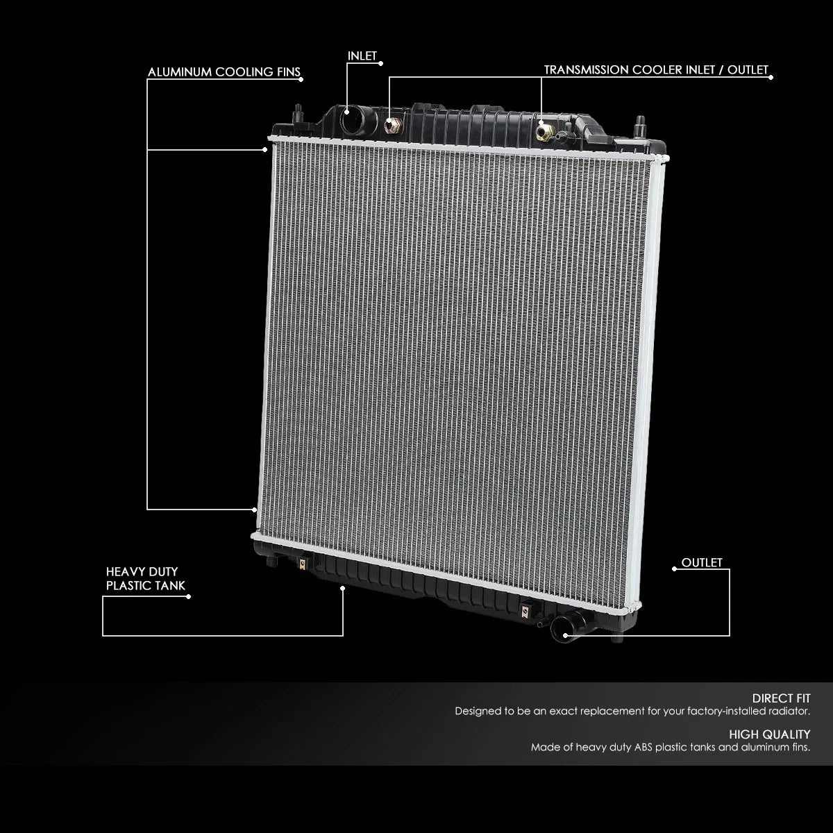 Aluminum Radiator for Ford Excursion/Super Duty 6.0L Diesel (2003–2005) DPI 2741