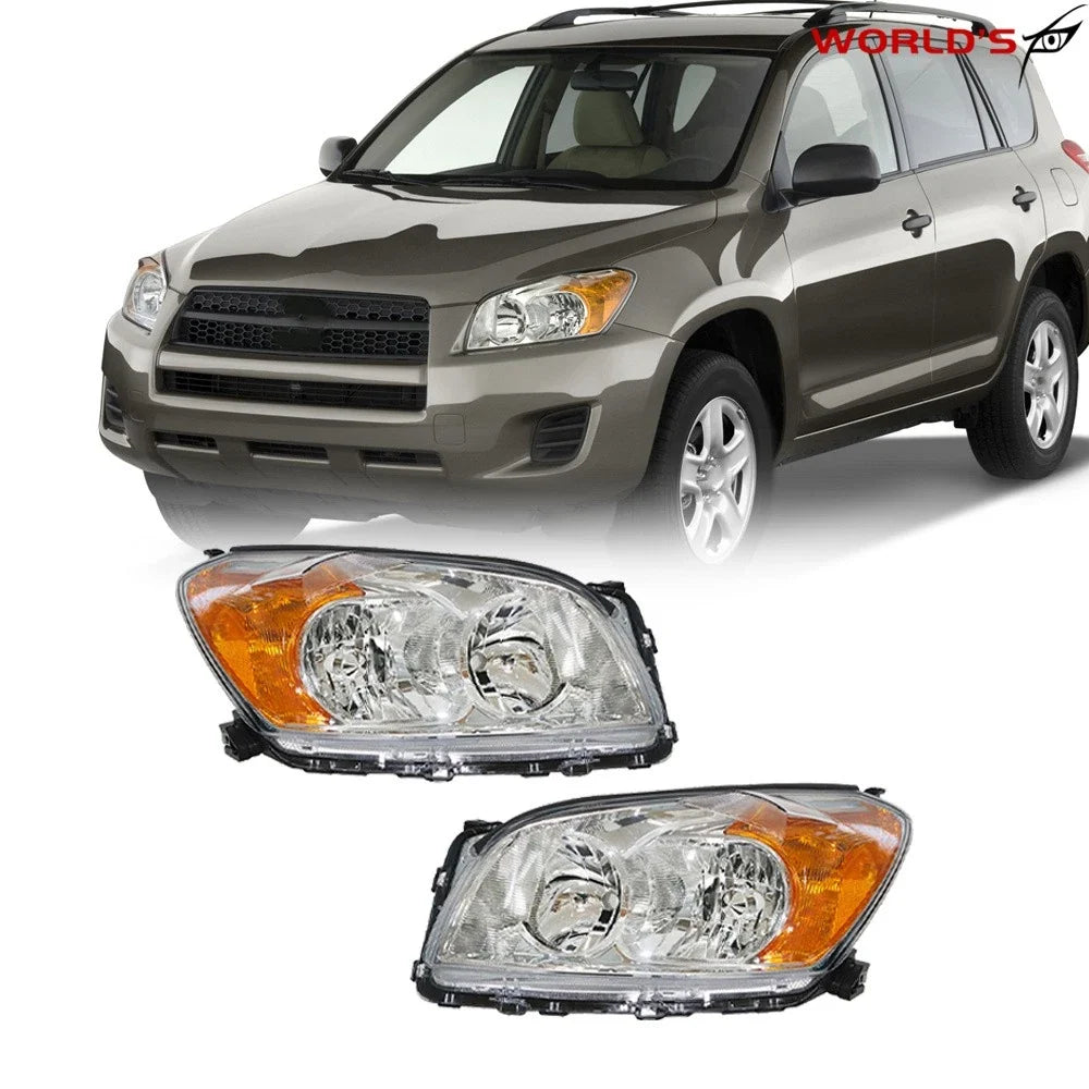 Set of 2 Chrome Headlights for Toyota RAV4 (2009–2012)
