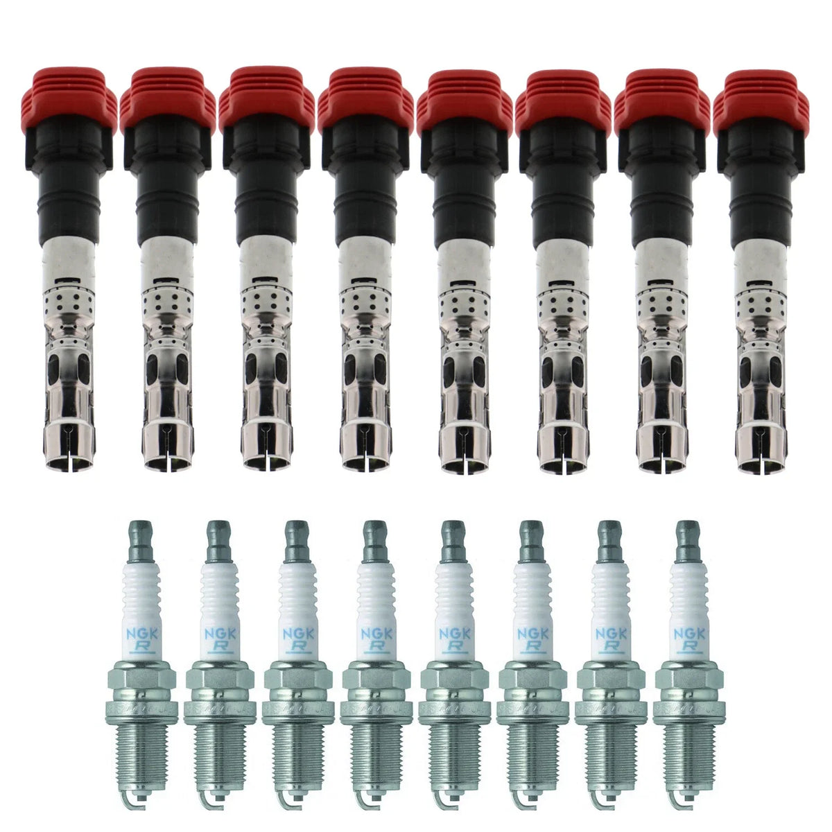 Set of 8 Ignition Coils & Spark Plugs for Audi A6 Quattro, Jaguar XJR, Lexus LX470
