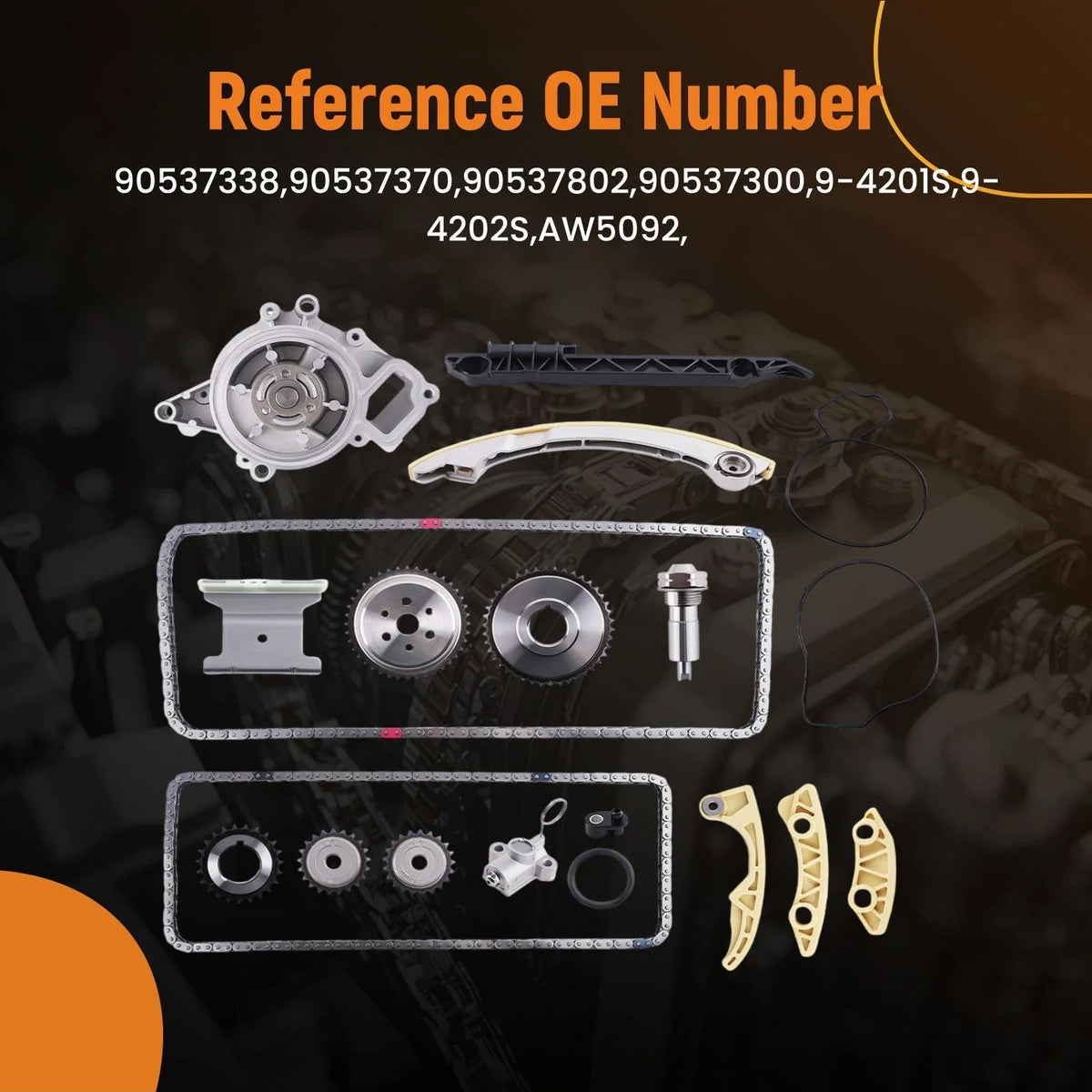 15pcs Engine Timing Chain Set for Saturn Sky Ion 2.4L (2006–2009) 9-4201S