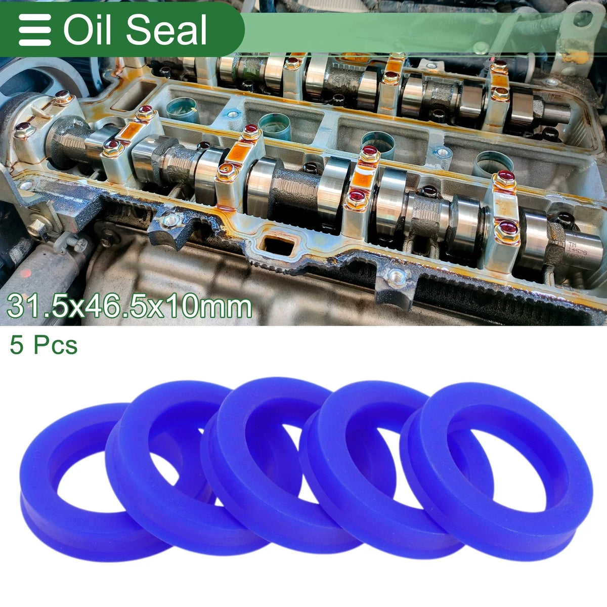 Set of 5 Oil Seal Rotary Shaft Seal TPU 31.5x46.5x10mm High Pressure