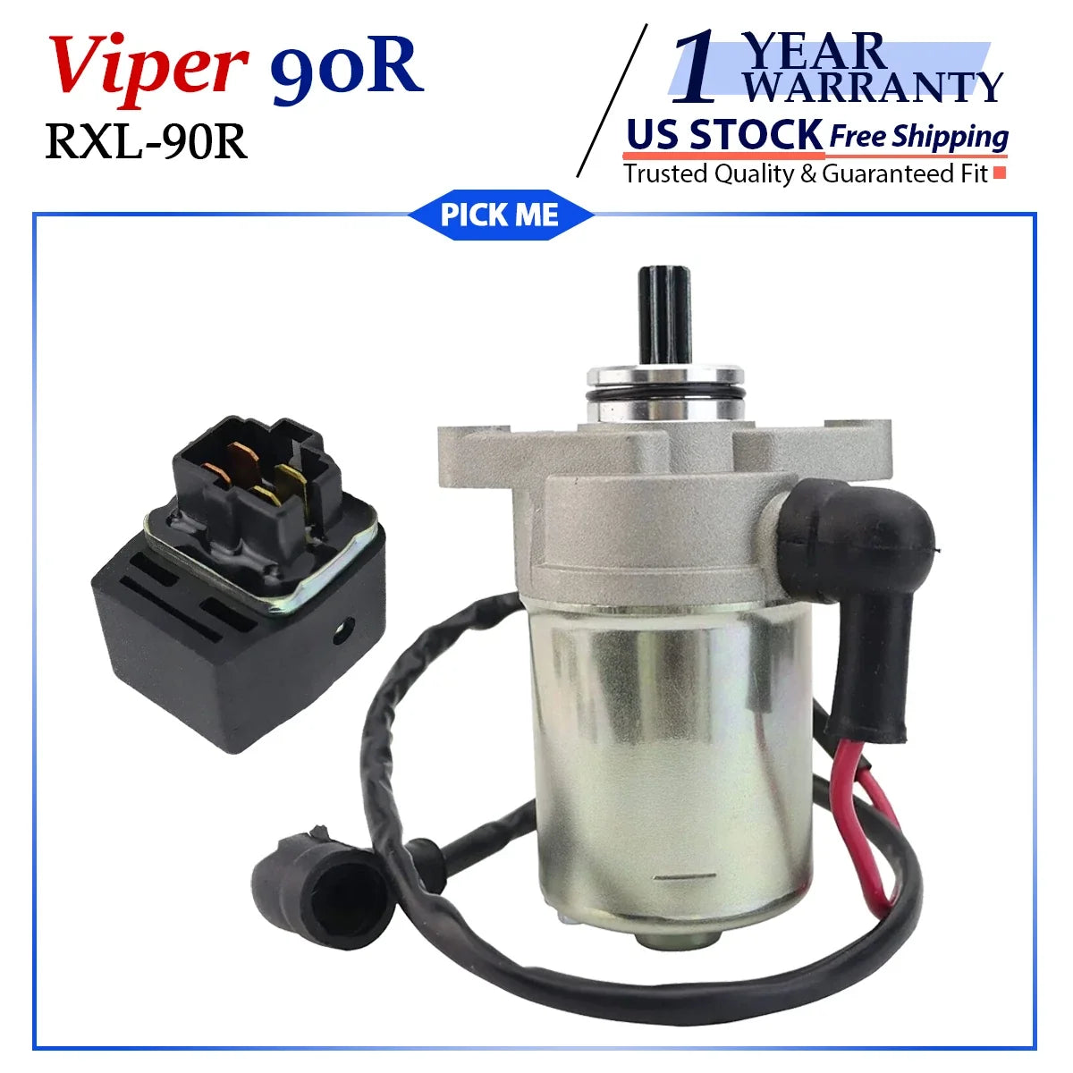 90cc 2-Stroke Starter Motor for E-TON RXL-90R Viper 90R