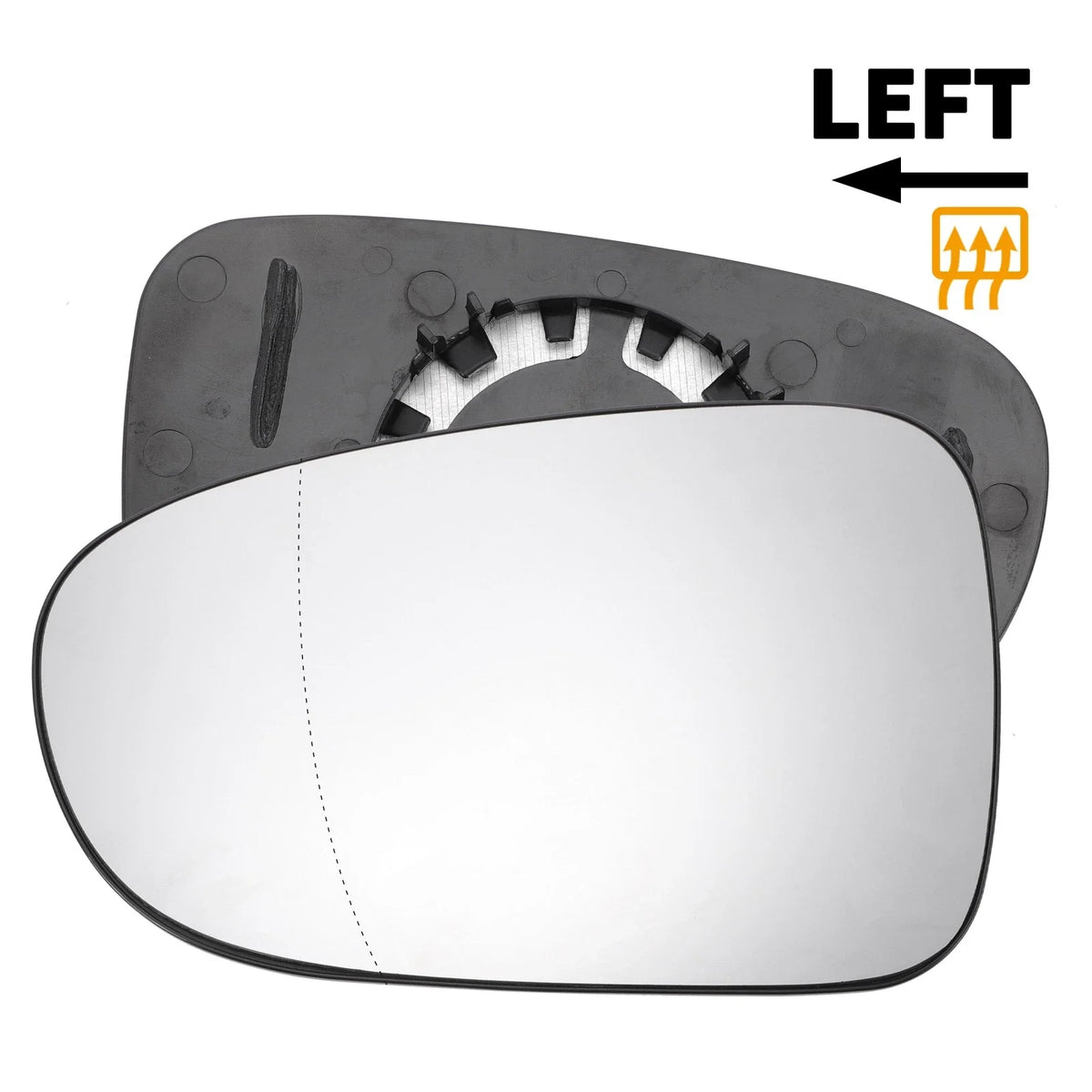 Heated Left Side Mirror Glass for Volkswagen Sharan (2001–2003)