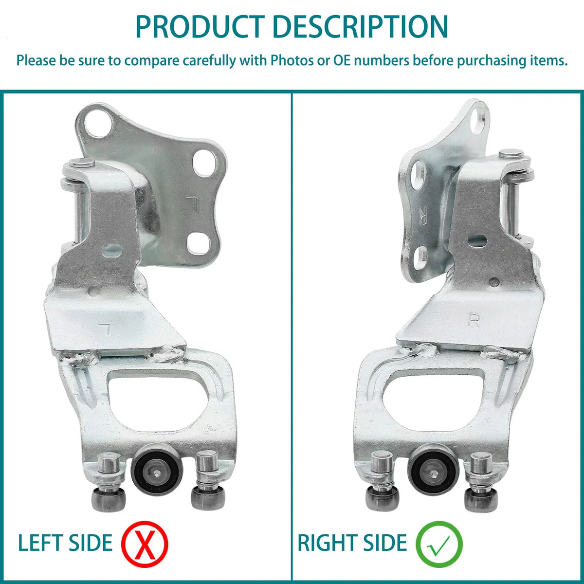 Right Sliding Door Roller & Hinge for Toyota Sienna 2004-2010