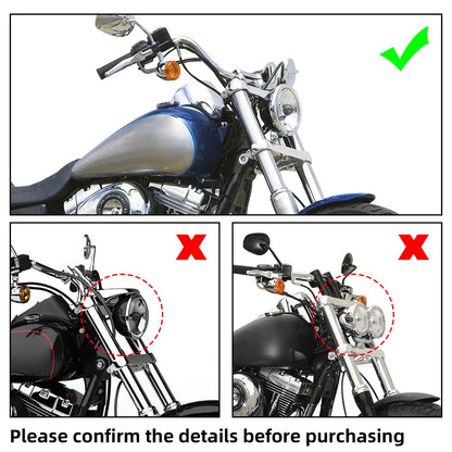 Matte Black Headlight Fairing & 15" Smoke Windshield for Harley Dyna