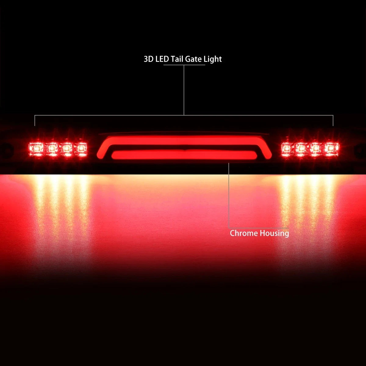 3D LED Rear Center Tailgate Lamp Brake Light for Dodge Ram (2003–2006)
