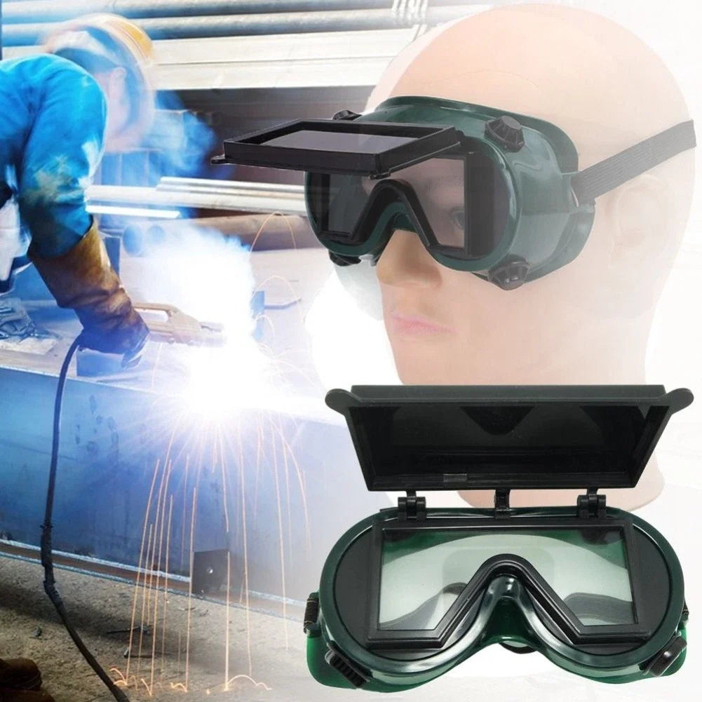 Welding Protective Glasses with Green PVC Frame and Clear Black Lens