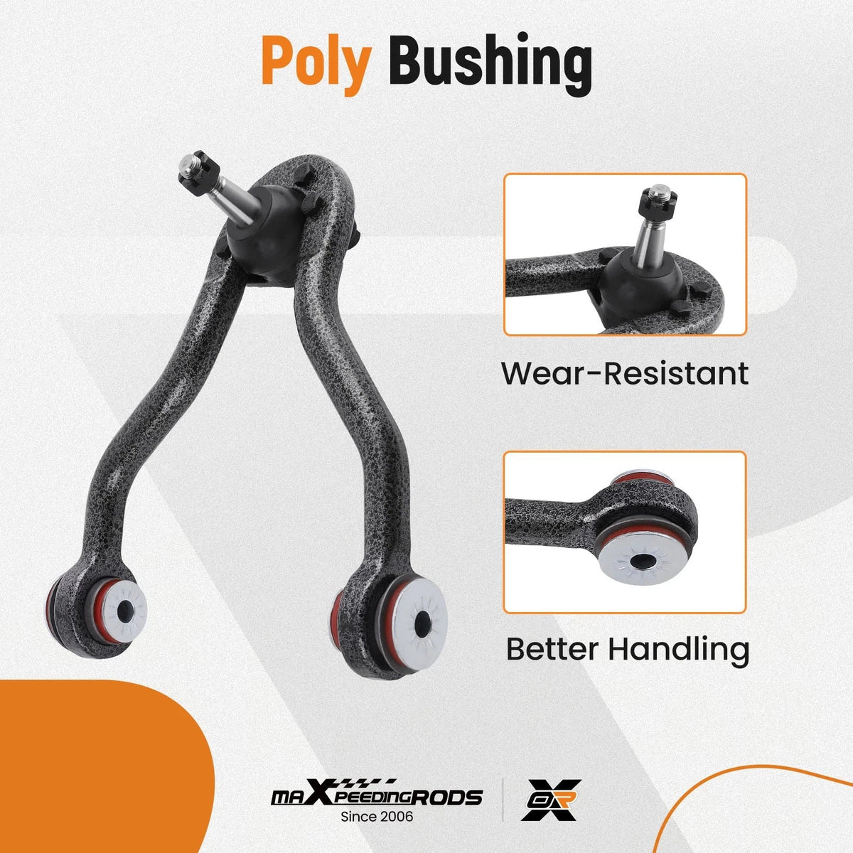Control Arms Kit (10pcs) with PU Bushing for 1995-2000 Chevy K2500 Suburban