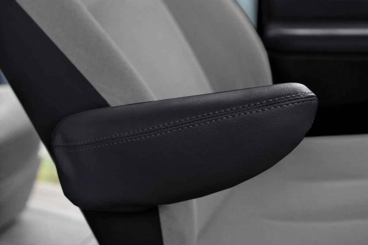 Leather Front Seat Armrest Cover for Dodge Grand Caravan (1996–2007) Black