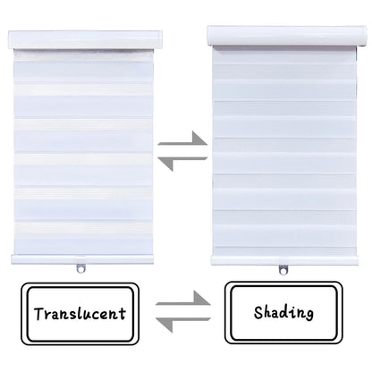 Zebra Roller Blinds 52" White Cordless Dual Layer Shade for Home (2023)