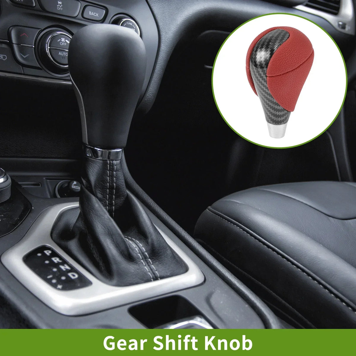 Automatic Gear Shift Knob - Lexus ES350 2007-2015 Red Black Faux Leather