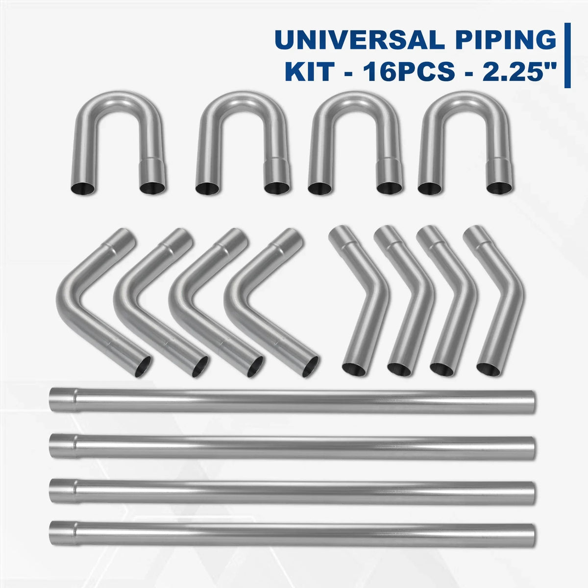 Universal Fit 16Pcs 2.25" OD Mandrel Bend Mild Steel Exhaust Pipes
