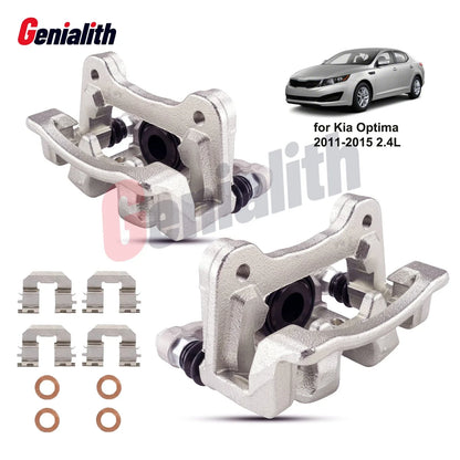 Pair of Rear Brake Calipers with Bracket for 2011-2014 Kia Optima
