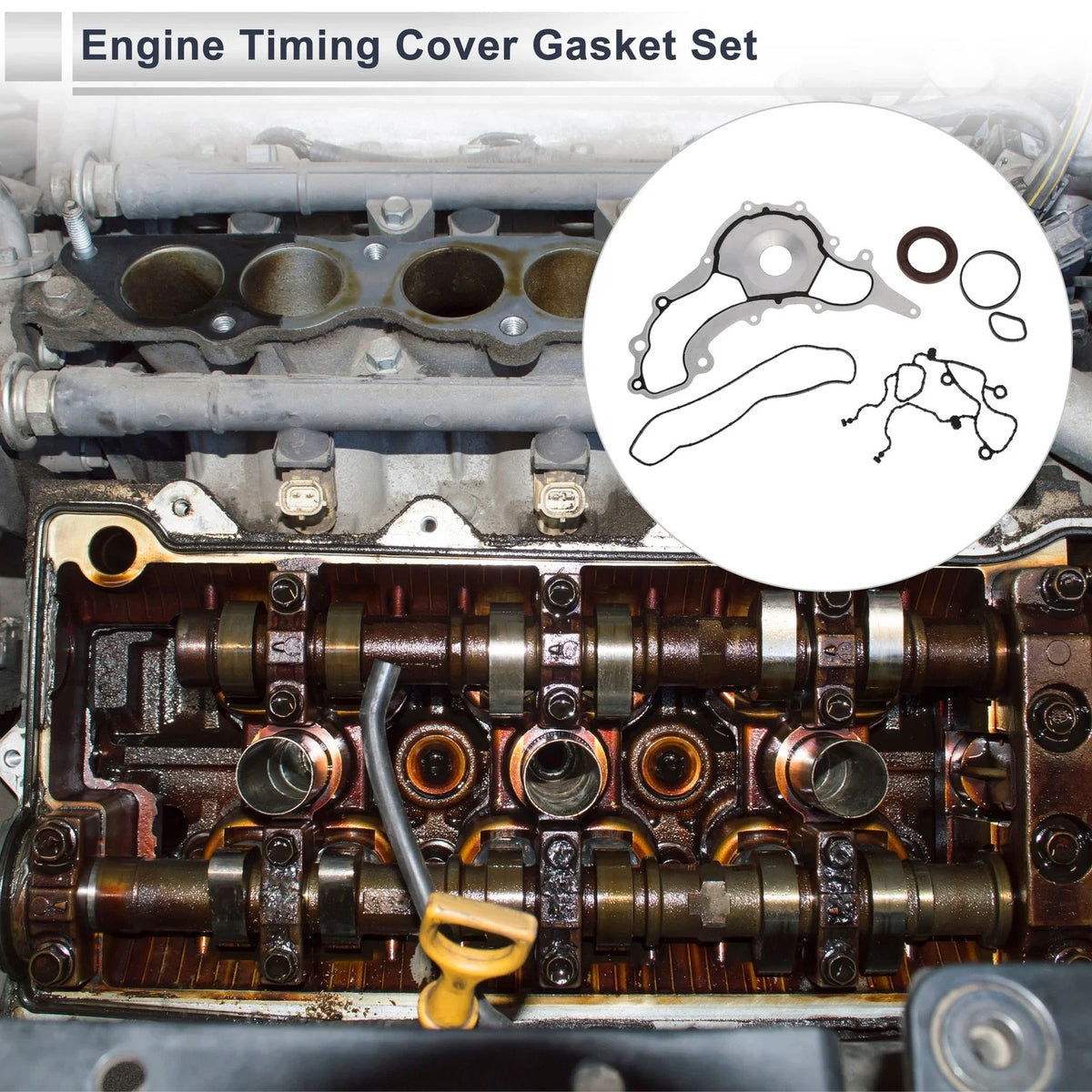 Engine Timing Cover Gasket Set for Dodge Challenger (2011–2016) 3.6L 3.2L