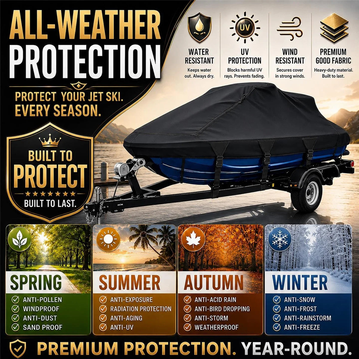 Black Seat Cover (2001-2005) for Seadoo GTI