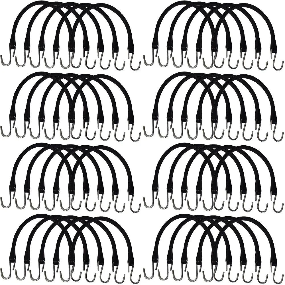 Pack of 40 Rubber Tarp Straps for Various Applications (15")