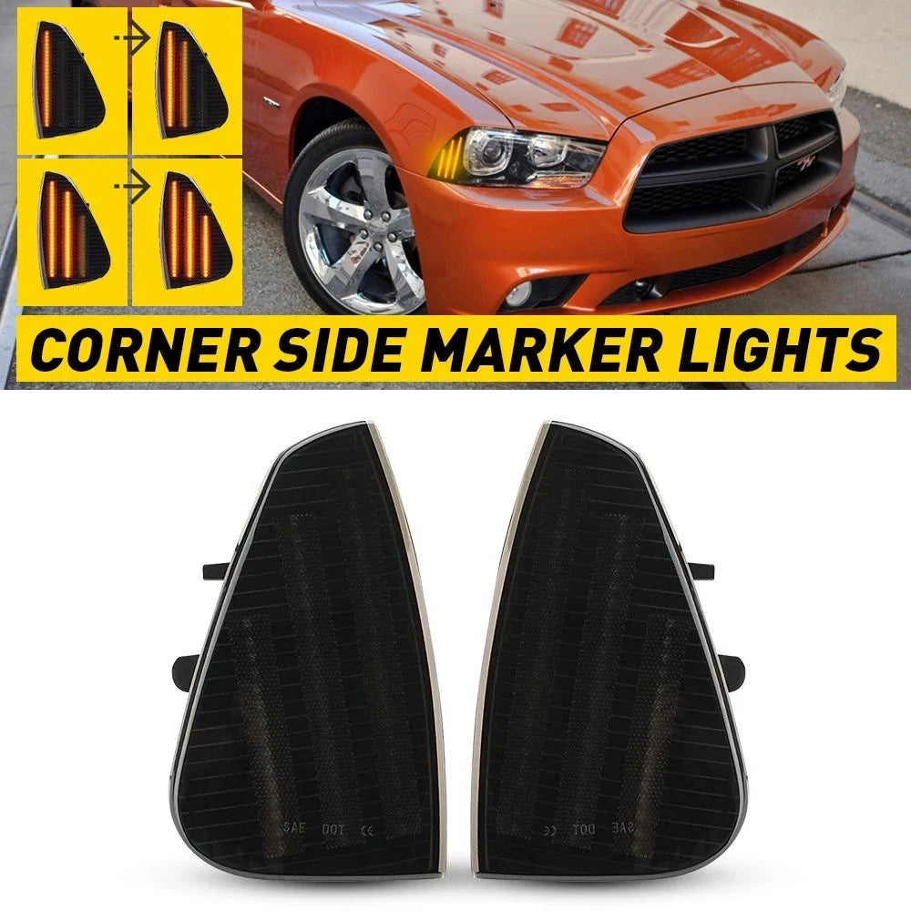 Smoke Lens Side Marker Turn Signal Lights for Dodge Charger (2006–2010)
