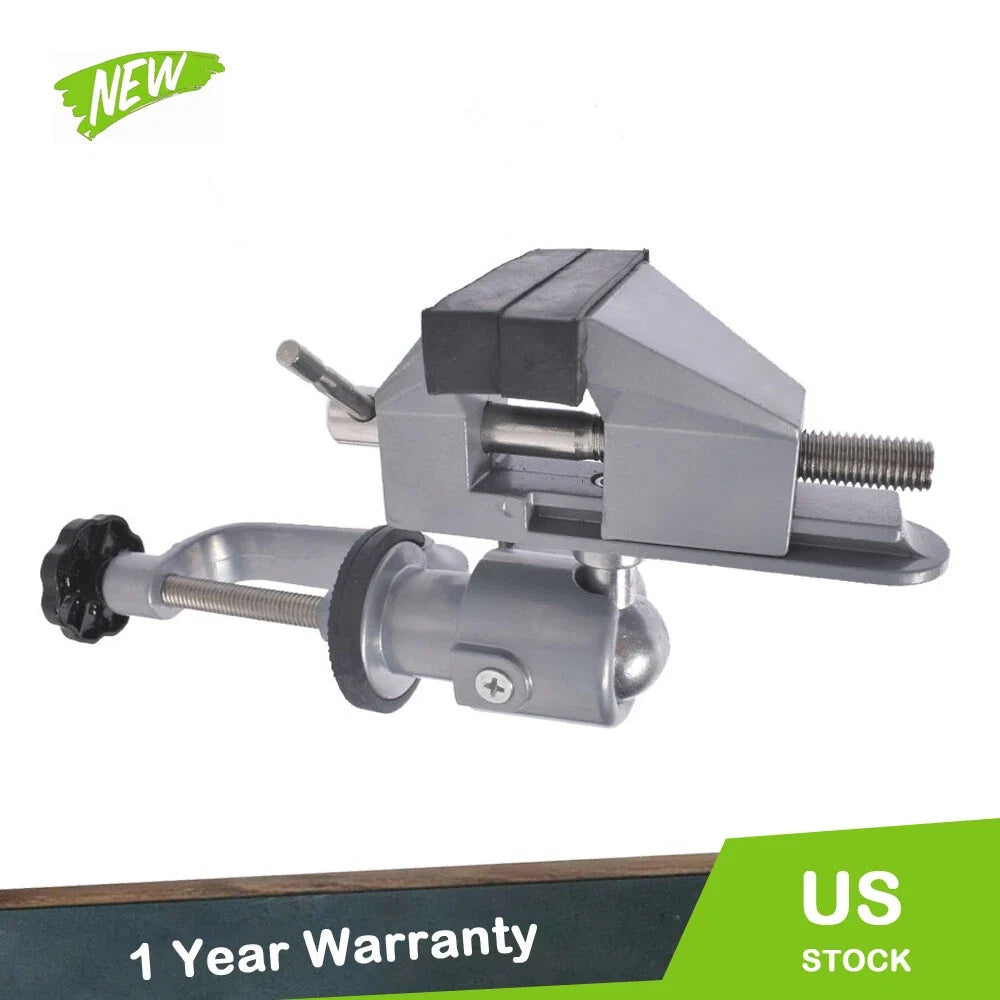 3" Universal Table Bench Vise with Swivel Base for Workbench