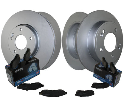 Akebono ProACT Ceramic Brake Pads & Disc Rotors Kit for Kia Forte5 2014-2020