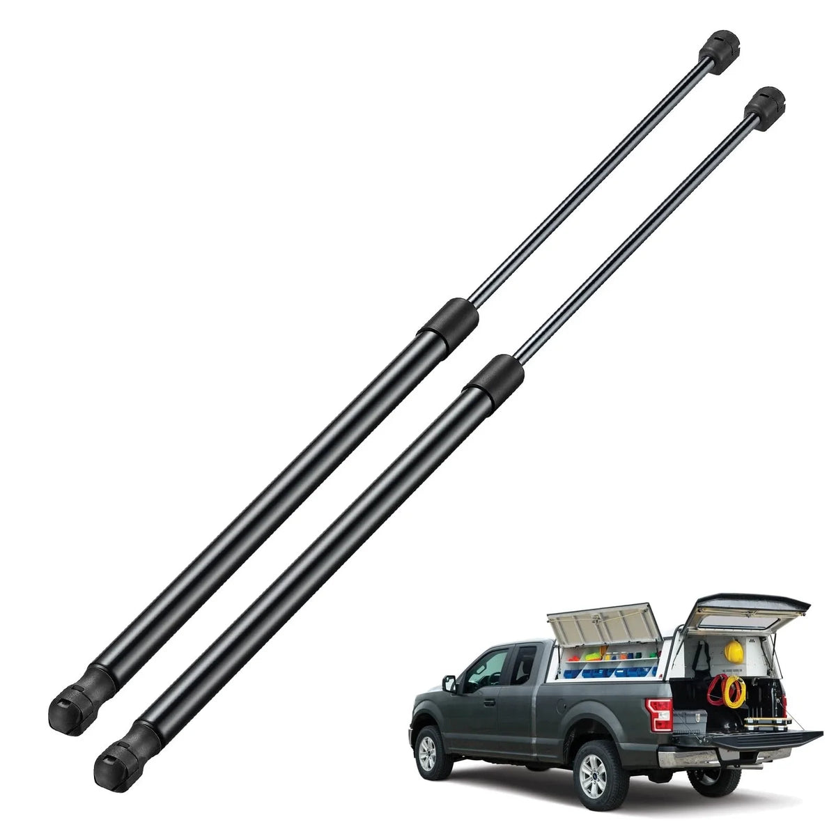 2pc Gas Strut for Leer Camper Shell Topper Rear Window (26in, 2013–2018)
