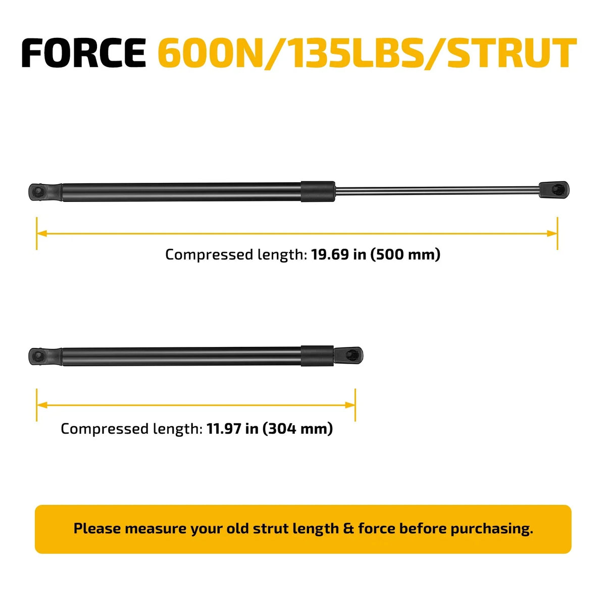 2X 135LB Lift Supports 20in for Toolbox Camper Window Cabinet Door